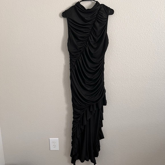 The Unbranded Brand Dresses & Skirts - 2XL Dress Maxi High low Ruffled Draped Ruche Asymmetrical Whimsigoth Stretch